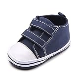 Annnowl Baby Sneakers Canvas Shoes 0-18 Months (12-18 Months, Navy Blue)