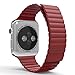 MoKo Apple Watch Band, Premium Soft Leather Loop Band with Magnetic Closure for 42mm Apple Watch Models, Red (Not fit 38mm Versions)