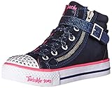 Skechers Kids Twinkle Toes Shuffles Heart and Sole Light Up Sneaker,Dark Navy,11 M US Little Kid