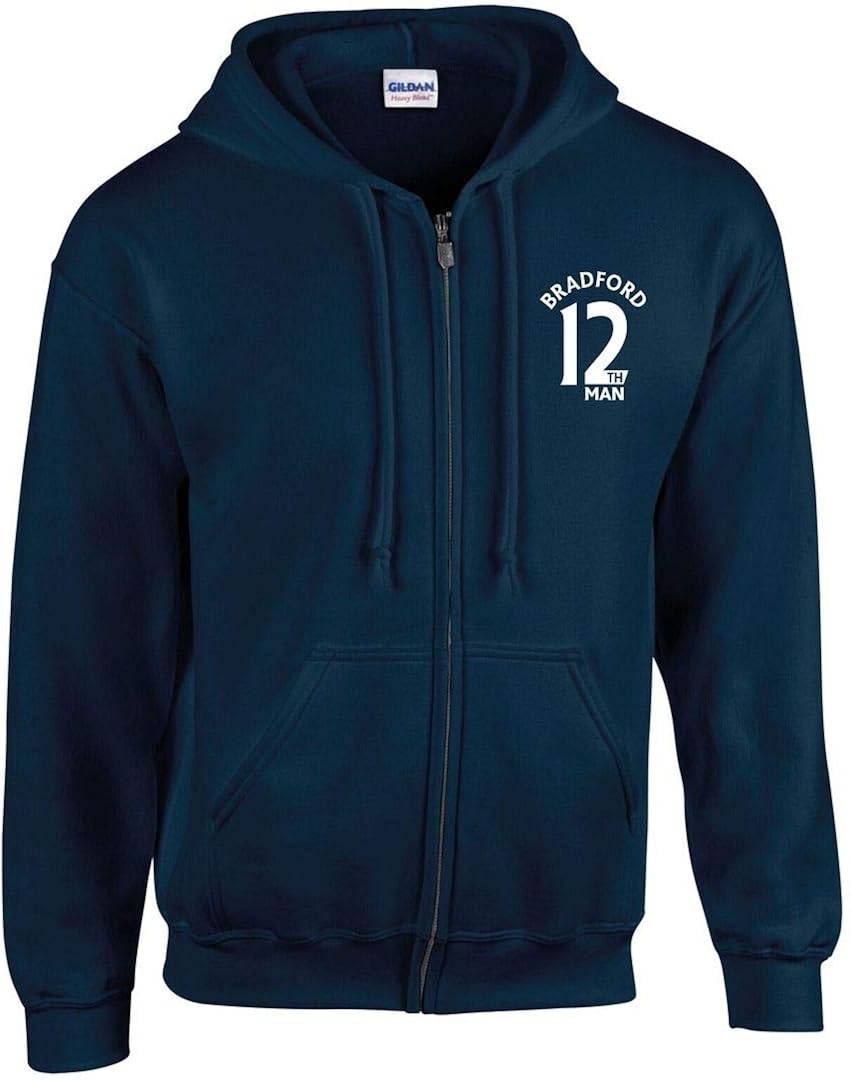 12th Man Bradford ZIP Hoodie Mens Navy XL Amazon.co.uk Clothing