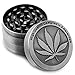 Formax420 Zinc Alloy Herb Grinder Leaf Designed on Top Part 50 mm 4 Piece with Free Pollen Presser and Pollen Catcher