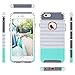 ULAK iPhone 6s Case, iPhone 6 Case, Colorful Series Slim Hybrid Dual Layer Scratch Resistant Back Cover Shock Absorbent TPU Bumper Case for Apple iPhone 6 6s 4.7 inch(Grey+Minimal Mint Stripes)