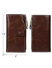 Jack & Chris - Cartera de piel auténtica para mujer, con bloqueo RFID