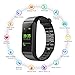 Fitness Tracker LEMFO Full Color Screen Activity Tracker Watch with Heart Rate Monitor Bluetooth Sleep Monitor Calorie Counter IP68 Swimming Waterproof Smart Bracelet for Android IOS Phone