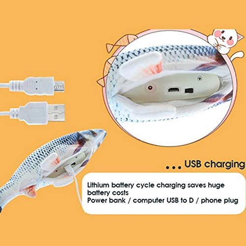 Realistic Plush Simulation Electric Doll Fish,Cat Kicker Fish Toy,Cat Wagging Fish Toys,Funny Interactive Pets Chew Bite Supplies Fish Flop Cat Toy Catnip Toys for Biting,Chewing And Kicking,2Pcs