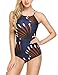 Pehie Womens One Piece High Neck Padded Bikini Monokini Back Lace Up Halter Swimsuits
