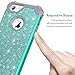Lontect Compatible iPhone 8 Case, iPhone 7 Case Luxury Glitter Sparkle Bling Heavy Duty Hybrid Sturdy High Impact Shockproof Protective Cover Case for Apple iPhone 8 / iPhone 7 - Shiny Teal