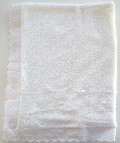 ivory christening shawl