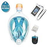 Tribord/Subea Easybreath (Latest Version) Full Face Snorkel Mask  with Enhanced Anti-Fog and Anti-Leak Technology, Atoll S/M