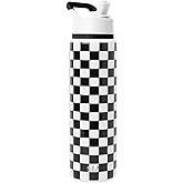 Simple Modern Water Bottle with Straw Lid | Vacuum Insulated Stainless Steel Metal Thermos | Reusable Leak Proof BPA-Free Flask for Sports Gym | Summit Collection | 30oz, Black and White Checkmate