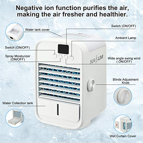 Air Conditioner Fan,NASUM Personal Air Cooler and Humidifier, 5 in 1