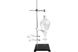 DONLAB EBT2 1000ml Glass Separatory Funnel Set, PTFE Stopcock with Steel Support Stand, Clamp and PP Holder