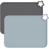 Moonkie Silicone Placemats for Baby &amp; Kid, Stain-Proof Non-Slip Toddler Food Mats Eating Table Mat with 2 Packs