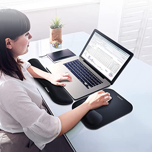 Gimars Elongate Smooth Lycra Fabric Ergonomic Mouse Pad Wrist Support