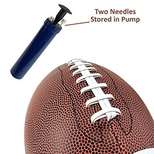 image for Liberty Imports Pack of 3 Official Size Leather Footballs with Pump an