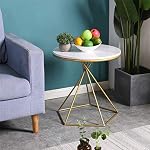 Coffee-Table-Round-Side-Table-Living-Room-Marble-Wrought-Iron-Home-Decoration-End-Table-for-BedsideHallwayBedroomGold-Metal-Table-LegsColorWhite