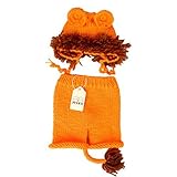 Aonmy® Baby Newborn Photography Prop Handmade Crochet Knitted Cute Lion Set Unisex Baby Cap Outfit