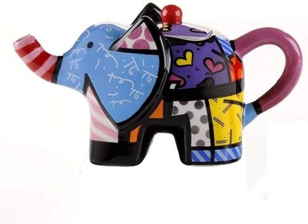 Romero Britto Giftcraft Mini Elephant Teapot, 15 x 7.5 cm