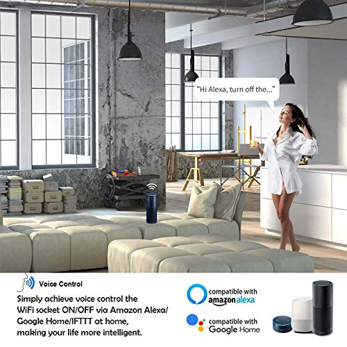 GPCT Smart WiFi Switch In-Wall Light Switch APP Remote Control Touch Panel Work with Amazon Alexa Google Home Timing Schedules Smart Scene No Hub Required 15A Overload Protection