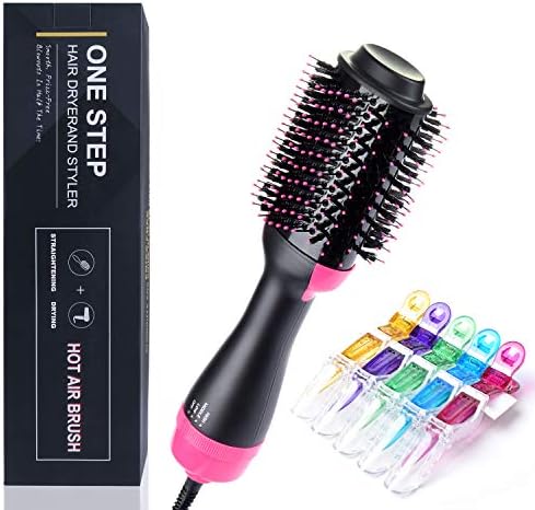 SanMoz One Step Hair Dryer & Styler & Volumizer โ Upgrade Feature Anti-scald Negative Ion Hot Air Brush Straightener, Include Plastic Alligator Hair Clips. โฆ