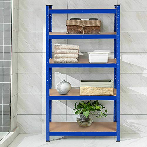 Tangkula Metal Storage Shelves, Heavy Duty Steel Frame 5Tier Organizer, High Weight Capacity