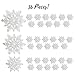 White Snowflake Christmas Ornaments - Pack of 36 White Glittered Snowflake Ornaments - Assorted Sizes - 12 Each of 4