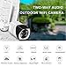 Outdoor WiFi Security Camera, 1080P Wi-Fi IP Camera Two Way Audio Motion Detection Remote Viewing FTP Onvif Night Vision IP66 Waterproof Bullet Surveillance CCTV Cam Support Max 128G SD Card(NO Card)