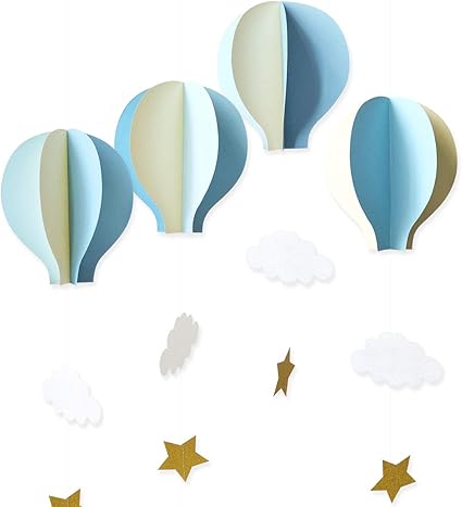 Amazon Com Cieovo 8 Pcs Large Size 3d Hot Air Balloon Paper