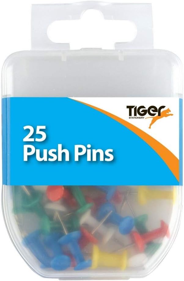 Essential 25 Push PINS, Multicolor