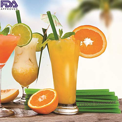 TUBICO eco friendly straws were made from rice, Organic commitment healthier than plastic/silicone.150-170 straws/box/kg (Green)