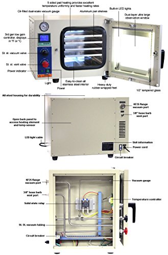 Across International AT09v.110 Ai AccuTemp Vacuum Oven with 9 cfm Dual-Stage Pump and Fittings, 5 Sided Pad Heating, 0.9 cu. ft. - Thumbnail 3