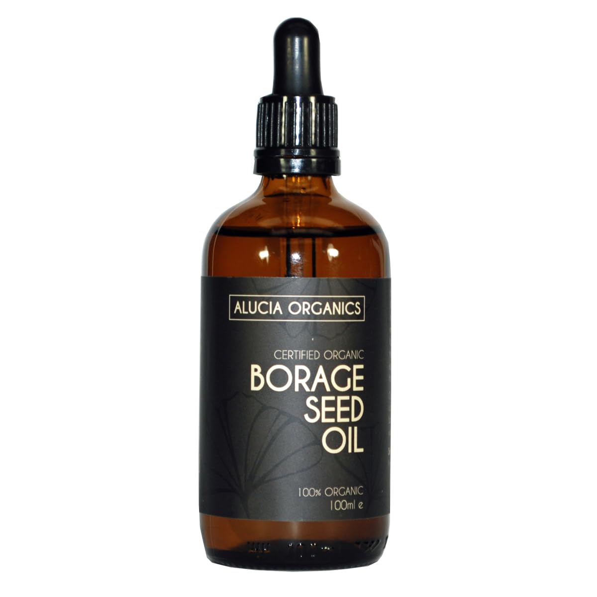Alucia Organics Certified Organic Borage Seed Oil 100ml - Pure, Natural, Cold Pressed, Certified Organic, Vegan, Cruelty Free, for Skin, Face, Body, Hair, Massage