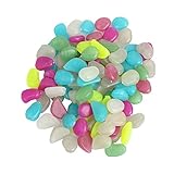 DaLin 100 Pcs Luminous Cobblestones Pebbles Stones Glow in the Dark for Aquarium Fish Tank Decorations, Fantastic Garden or Yard Mixed Color