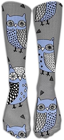 Socks Owls Grey And Blue Unisex Outdoor Sport Adult Sport Calf Long Tube Socks Stockings One Size