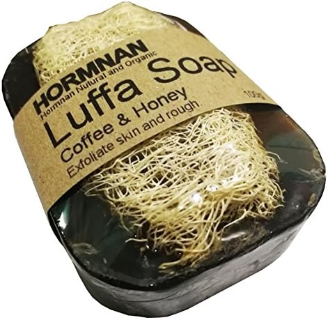 Luffa Soap Bar Scrub Clean dark spots whitening aroma natural Thai hand made Herbal Coffee Tamarind &amp; Honey soap 100g