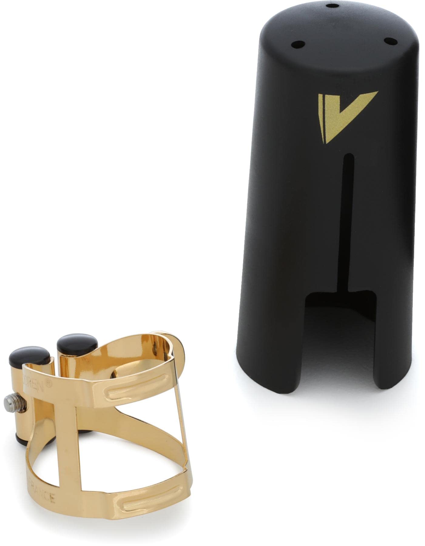Vandoren LC56GP M/O Soprano Saxophone Ligature with Plastic Cap, Gold