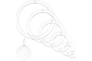 NBEADS 6 Pcs Circle Quilting Acrylic Template, 1/2/3/4/5/6 inch Diameter Quilting Templates with Binder Hinged Rings Round Sewing Quilting Stencils for Patchwork DIY Crafts Decoration Scrapbooking