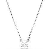 Swarovski Stilla Pendant, Square Cut, Clear, Rhodium Finished