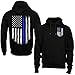 Thin Blue Line USA Flag Police Suppport Men's Hoodie Sweatshirt