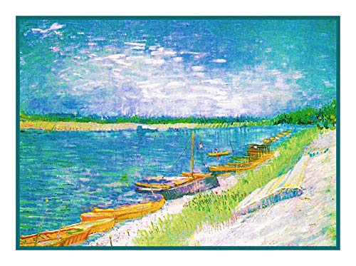 Orenco Originals View River Rowing Boats Van Gogh Counted Cross Stitch Pattern - Thumbnail 5