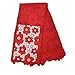 KENLACE 5 Yards/Lot Arrival 100% Cotton Lace Nigerian Wedding African lace Fabric/Guipure Cord lace Fabric (Red)