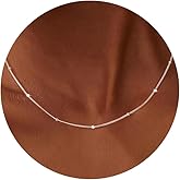 Carffordo 925 Sterling Silver Necklace Silver Chain Necklace for Women Simple 16/18/20 inch Satellite Chain Dainty Necklace for Women Waterproof Trendy Jewelry Gift