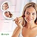 LivingTek Portable Charger Makeup Mirror Powerbank | Featuring a Compact Makeup Mirror with LED Lights and Functional High-Speed 3000mAh Charger | Magnified Reflections for Precise Makeup Application