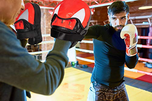 image for Juvale Boxing Punching Mitts - 1-Pair Punching Pads, Shock Absorbent H