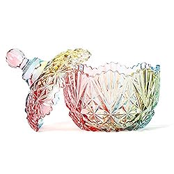 Danmu 1Pc Colorful Glass Storage Jar, Candy Jar