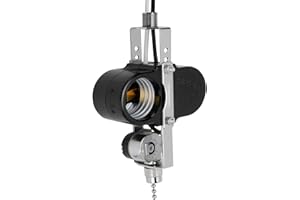 AOPROFREE Zing Ear Ceiling Fan Light Switch & Socket Replacement Parts - Ze-310d, Pull Chain Switch for Lamp Holder (Nickel Chain)