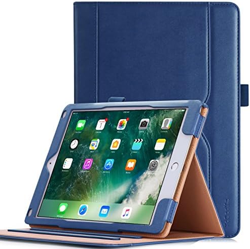 New iPad 9.7 2018 / 2017 Case Cover, ToGeeKa PU Leather Stand Case Smart Cover for Apple iPad 9.7-Inch 2017/ 2018 and iPad Air 2 / 1 with Card Slot and Auto Wake/Sleep Function, Dark Blue