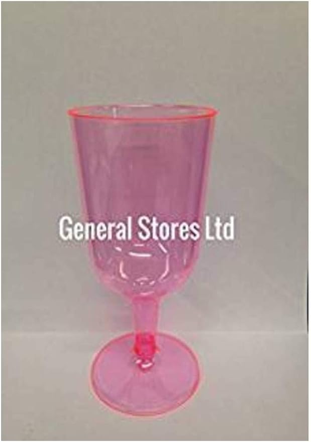 24 x Neon Pink Plastic Disposable Wine Glass Glasses 175ml Amazon.co