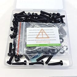 Pzsmocn 150 Pieces/50 Sets M5*20 mm Plastic Black