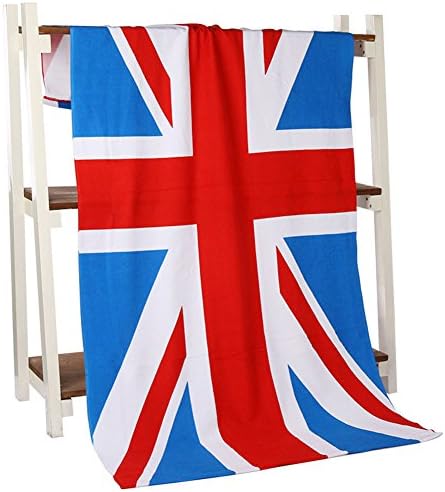 Women's Girls Bath Towel Wrap - Microfiber Outdoor Beach Towel - Luxury Hotel Shower Spa Bath Towels 55" x 27.5"(UK-Flag)
